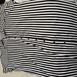 Black and White Striped Dress, 3XL